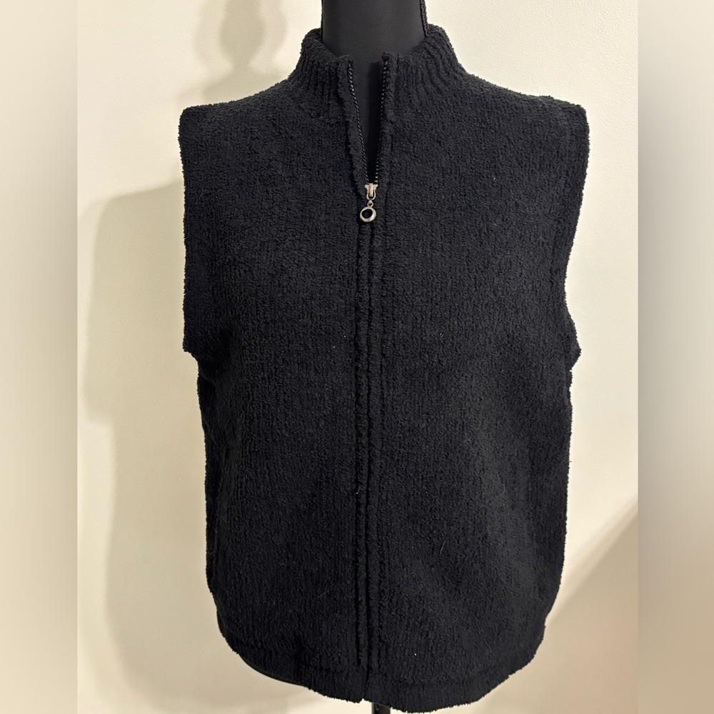 COLORADO CLOTHING Vest Womens Med Quilted Sherpa Plush Fleece Full Zip Black NWT
